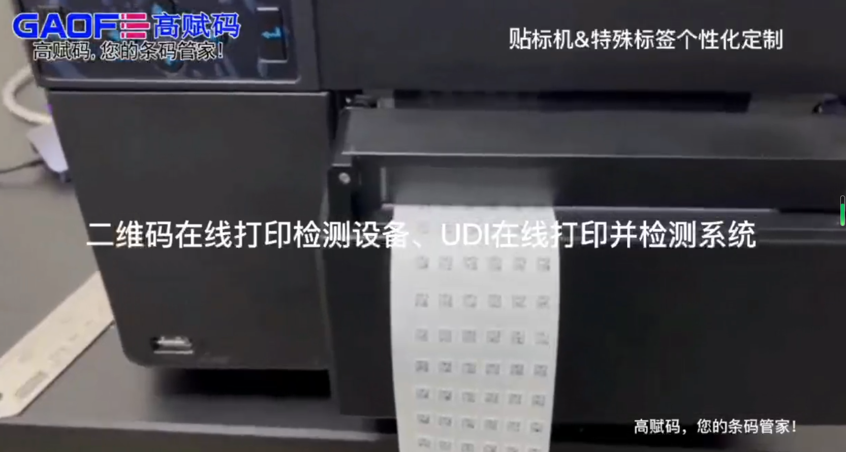 高賦碼二維碼在線打印檢測(cè)設(shè)備、UDI在線打印并檢測(cè)系統(tǒng)